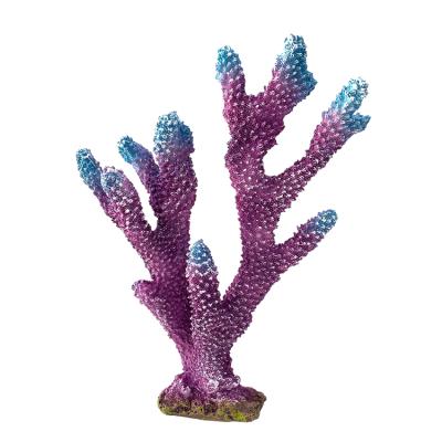 China Wholesale Viable Decorative Purple Resin Plant Artificial Coral Ornament For Fish Tank for sale