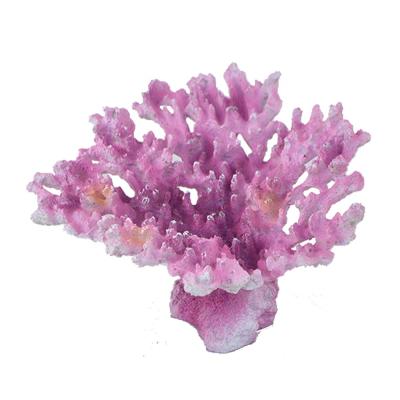 China Viable Aquarium Decoration Resin Ornament Artificial Purple Coral Reef Insert for sale