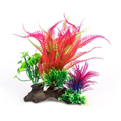 China Viable Custom Aquarium Ornament Fish Tank Artificial Plastic Plants Decorations for sale