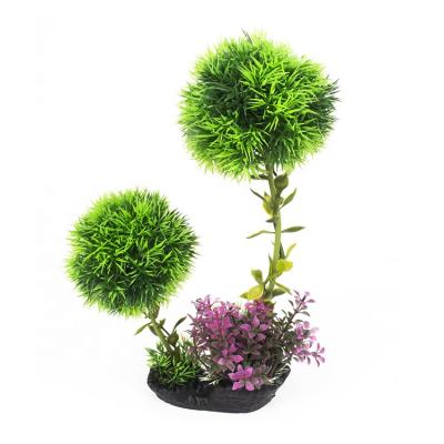 China Viable Ball Shape Ornamental Decoration Aquarium Decor Fish Tank Artificial Plastic Plant for sale