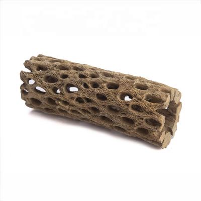 China Viable Design Resin OEM Reptile Cave Decoration Wooden Carving Concealment Ornaments For Small Animals for sale