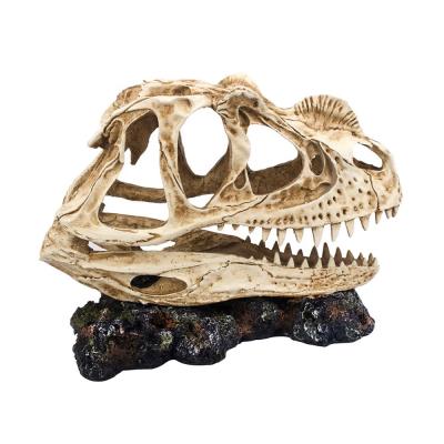 China Viable Reptile Resin Skull Skin Cave Habitat Reptile Decoration For Small Animals for sale