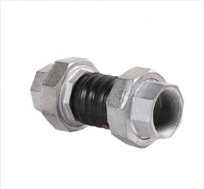 China Pipe Fitting DN15-DN80 Threaded Rubber Flexible Union Expansion Joint Connector for sale