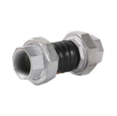 China Pipe Fitting DN15-DN80 Threaded Rubber Flexible Union Expansion Joint Connector for sale