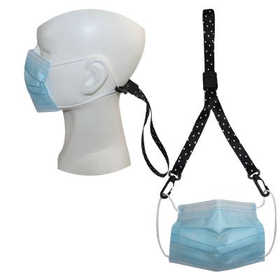 China Glass Hanging Facemask Or Custom Logo Printing Hanging FaceMask Holder With Adjustable Buckle for sale