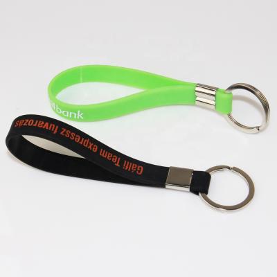 China LOW MOQ Key Chain Advertising Promotional Custom Silicone Gifts With Metal Ring for sale