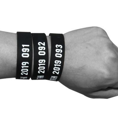 China With Serial Number Free Design Event Promotion Silicon Wristband Custom With Sequential Number for sale