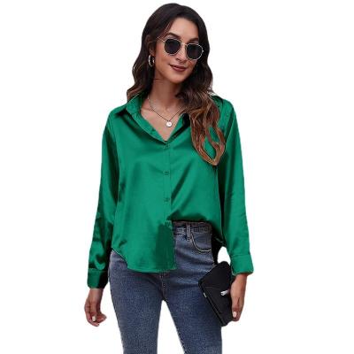 China Anti-pilling New Satin Shirt Women's New Long Sleeve Shirt Women Wear for sale