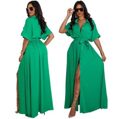 China Green Women Anti-Pilling Blouse New Summer Casual Shirts Closed Waist Shirt Plus Size Loose Dress for sale