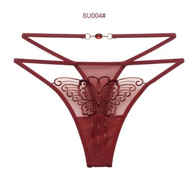 China Antibacterial passion women panties bed temptation hot ultra-thin embroidery mesh flirting sheer thong full confusion for sale