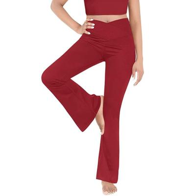 China Anti-Wrinkle Women's High-Waisted Casual Yoga Pants Slim Casual Pants In Solid Color for sale