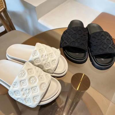 China Filp-fiasco wholesale fashion trend women's slippers 2022 magic design summer fashion PU sticker luxury slipper slides for women for sale