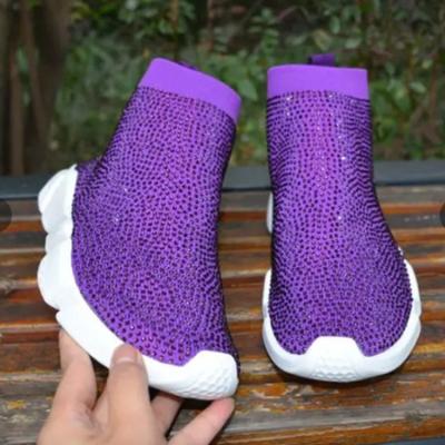 China Cushioning 2022 Custom Shoes Elastic Women's Spring Socks Breathable Light High Top Casual Sneakers For Women for sale