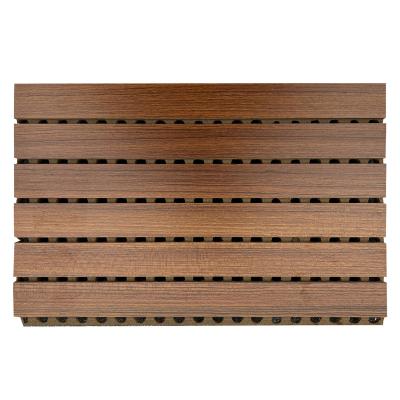 China Abosorbing Hanlan Soundproofing Slat Wall Acoustic Wall Sound Barrier Akupanel Akupanel Akustik Soundproof Eco-friendly Wood Slotted Wood Panel for sale