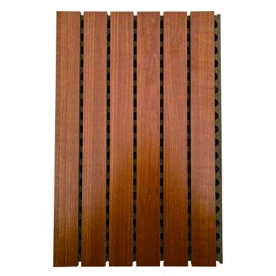 China Abosorbing Hanlan Sound Gypsum Grooved Sound Board Solid Wood Noise Reduction Absorption Acoustic Wall Panel For School for sale