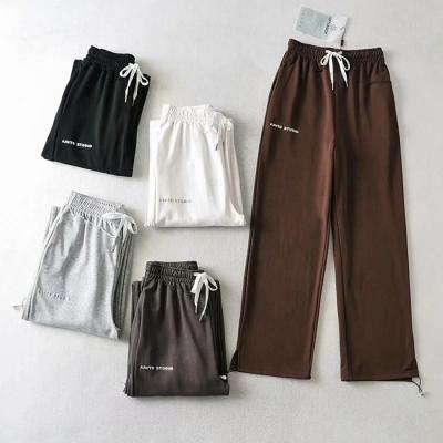 China Anti-wrinkle Women's Clothing Foot Sweatpants Fashion Drawstring High Waist Casual Pants for sale