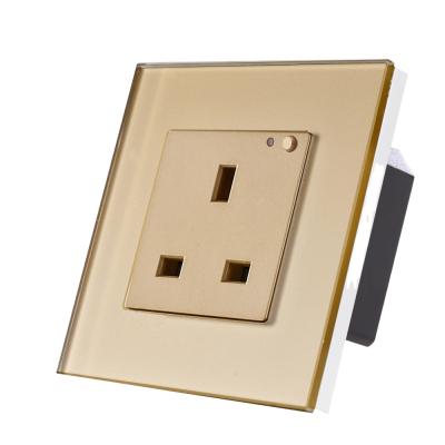 China Remote Socket 16A 250V Gold White Black Residential / Multi-Purpose UK Standard Wifi Smart Plug And RF433 Wall Outlet for sale