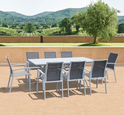 China Modern KT Modern Aluminum Garden Table And Chairs Set Outdoor Furniture Factory For Deck Restaurant for sale