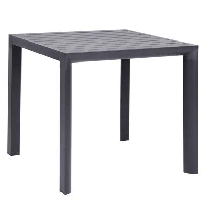 China Durable Commercial Aluminum Full Patio Outdoor Square Dining Table For Cooperation for sale