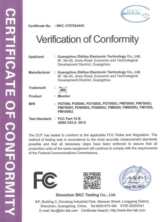 FCC - Guangzhou Zhihua Electronic Technology Co., Ltd.