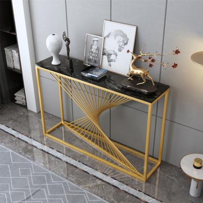 China The other cabinet light luxury modern simple iron luxury creative porch mail porch marble console table against the wall for sale