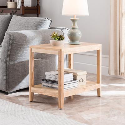 China Modern Solid Wood Small Sofa Table Living Room Side Table Simple American Side Cabinet Square Table Solid Wood Indoor Furniture for sale