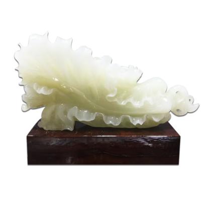 China Beautiful Antique Imitation White Cabbage Onyx Stone Crafts For Decoration for sale