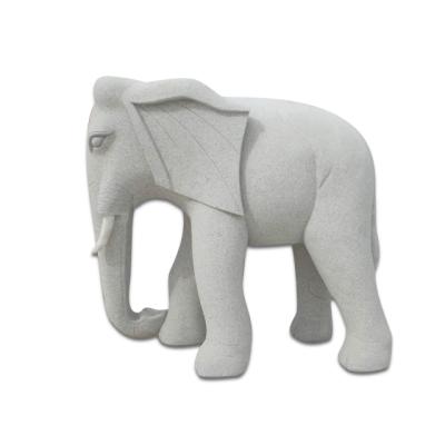 China Outdoor Decoration 100% Natural Granite Hand Carved Sculpture Stone Granite Animal Elephant Statue for sale