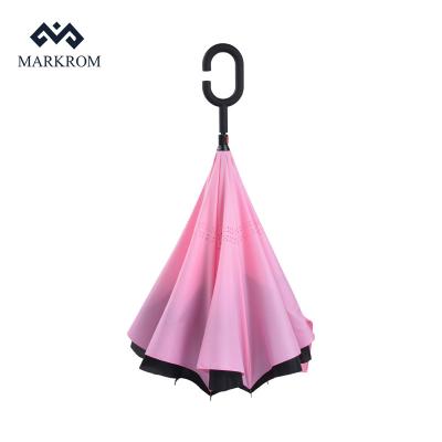 China 2021 traditional new double layer car inverted umbrella inverted umbrella umbrella reverse logo for sale