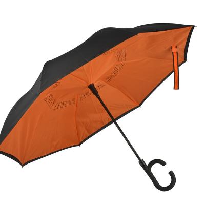 China 2022 New Traditional High Quality Umbrella Inverted Reverse Umbrella With Plastic C Handle for sale