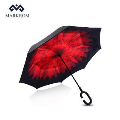 China Country Customized Design Double Layer Magic Reverse Umbrella for sale