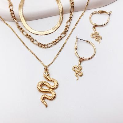 China High Quality Jewelry Set Snake Necklace Earrings Costume Luxury Jewelry Sets Wholesale High Quality Gold Plated Jewelry Sets For Women for sale