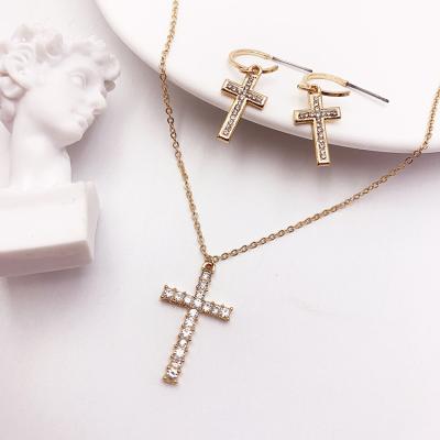 China High Quality Cross Diy Jewelry Set Designer Gold Plating Jewelry Set Designer Cross Gold Plated Jewelry Sets Women for sale