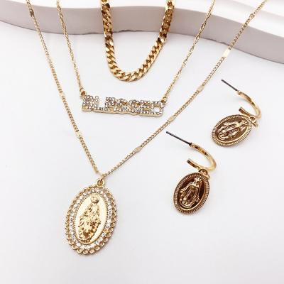 China High Quality Jewelry Set Best Selling New Fashion Elegant 18k Gold Plated Jewelry Set Necklace Earrings Jewelry Girls Jewelry Set for sale