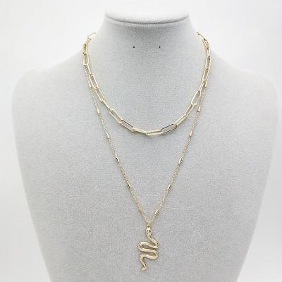 China CLASSIC punk necklace manufacturer personalized direct sales trend snake element pendant multilayer snake necklace for sale