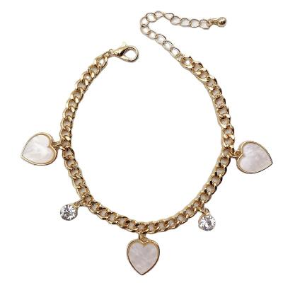 China Hot selling popular portable bracelet body jewelry jewelry anklet chain bracelet high quality heart chain anklets for sale