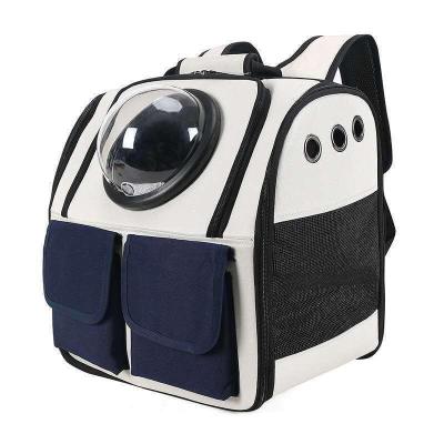 China Stocked Wholesale High Quality Cat Bag Pet Backpack Outside Portable Transparent Space Capsule Pet Bag Cat Breathable Backpack Pet Carri for sale