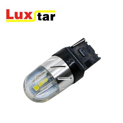 China Factory supply Aluminum+PC led car light S25 7440 6smd led bulb brake signal 7443 3030 turn light super light 12V for sale