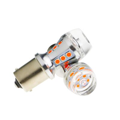 China Aluminum+pc DC 12V car led lights 1156 ba15s p21w turn signal amber bulb for sale