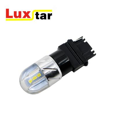 China luxstar factory supply Aluminum+PC led car light S25 3156 6smd led bulb brake signal 3157 3030 turn light super light 12V for sale