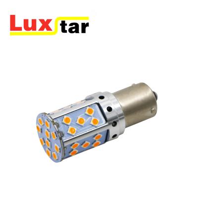 China Factory supply luxstar aluminum led car light S25 1156 led bulb 3030 35smd brake signal turn light super light 12V for sale