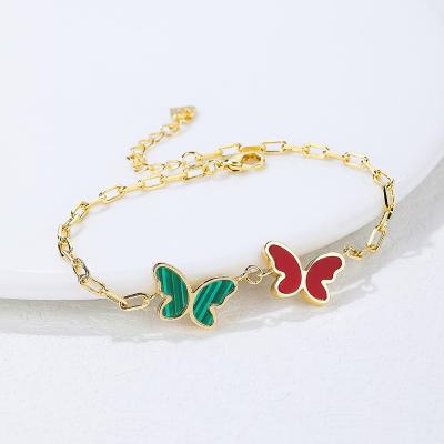 China Fashion Yellow Gold Trio Butterfly Bracelet Casual/Sporty Hot Selling Trendy Copper for sale