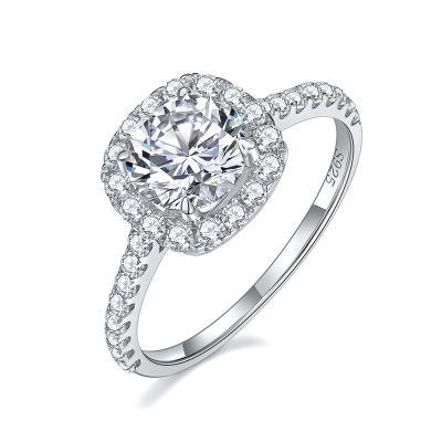 China Wholesale CLASSIC 925 Sterling Silver moissanite jewelry 01ct/Classic six claw wedding engagement moissanite diamond ring for sale