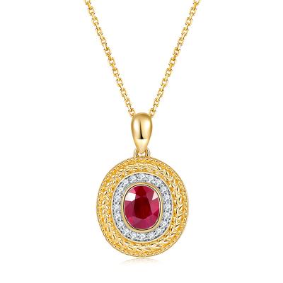 China Fashion CLASSIC High Quality Real Natural Ruby Necklace Wedding Jewelry For Women Gift for sale