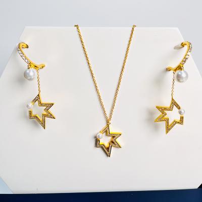 China 925 Sterling Silver Simple Elegant Pentagram Star Sign CLASSIC Charm Necklace Fashion Chain Necklace For Women for sale