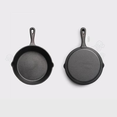 China Viable Accept Customized Design Round Kitchen Frying Pan OEM ODM Cast Iron Pan Pre-Seasoned Non Stick for sale