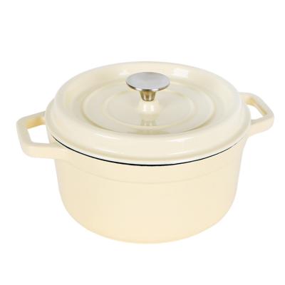 China Wholesale Viable 4 Quart Round Mini Enameled Cast Iron Dutch Oven Casserole Pot With Lid for sale