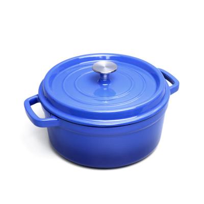 China Sustainable Wholesale Household Enamel Oven Cookware Soup Pot Dutch Pan With Double Ears for sale