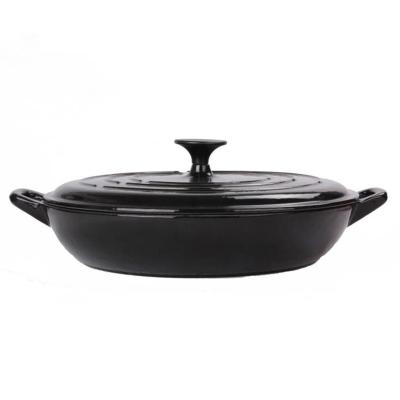 China Sustainable Wholesale High Quality Cook Ware Set Black Enamel Cast Iron Cooking Pots Casserole for sale