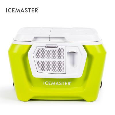 China IceMaster 54L High Performance Insulated Beverage Food Rolled Large Capacity Cooler Handle Telescope Insulation Ice Cooler Hard Box for sale